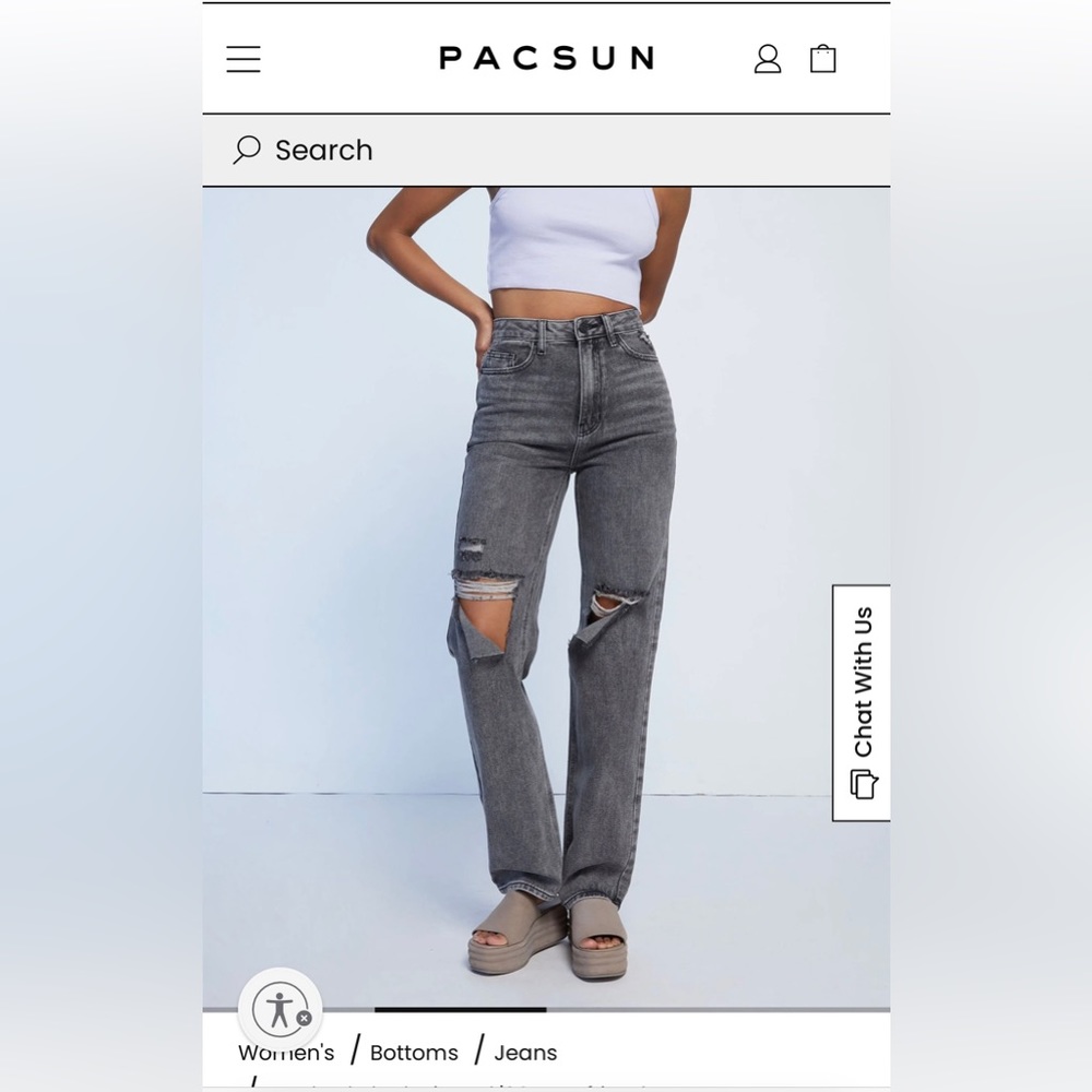 Pacsun Washed Black Ripped ‘90s Boyfriend Jeans